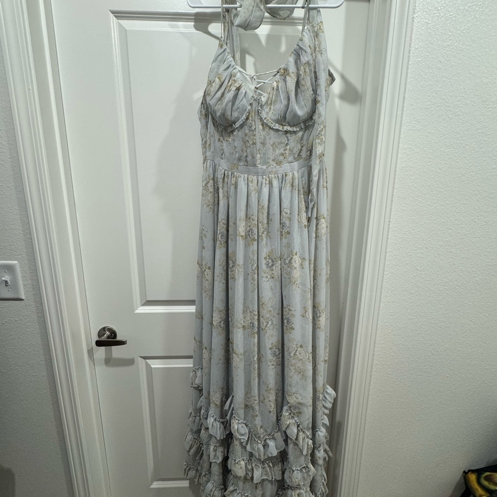 V. Chapman Victorian Blue Roses Maxi Dress - Picture 7 of 9